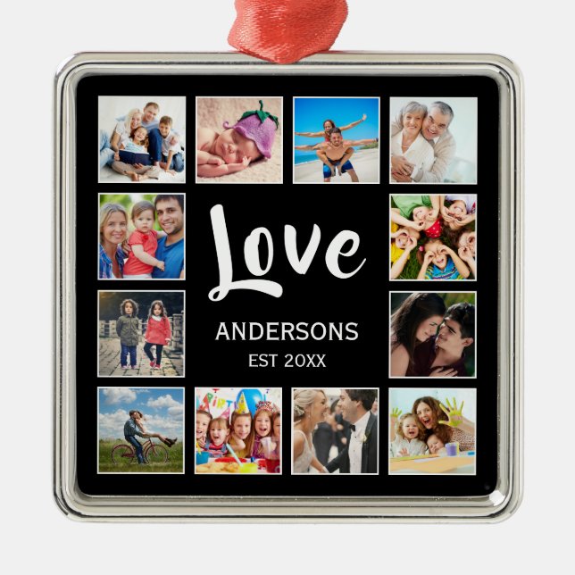 Adorno Metálico Collage de fotos personalizado familiar personaliz (Frente)