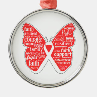Adorno Metálico Collage de palabras sobre mariposa de cáncer de pu