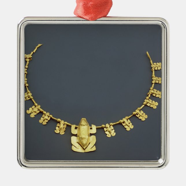 Adorno Metálico Collar de Quimbaya con las ranas, de Colombia (Frente)