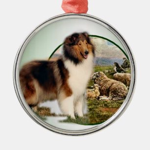Adorno Metálico Collie Keeper de la oveja