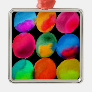 Adorno Metálico Color del neón acuarela patrón arte abstracto colo