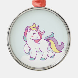 Adorno Metálico Color del pastel de unicornio mágico lindo Persona