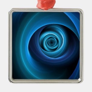Adorno Metálico Colores azules espirales 3D Resumen arte fractal m