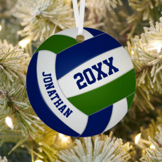 Adorno Metálico Colores de equipo verde azul voleibol deportivo