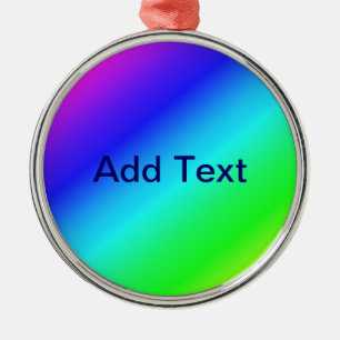 Adorno Metálico Colorful Rainbow Green Blue Purple Diagonal Blend