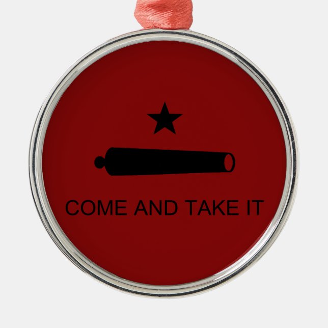 Adorno Metálico Come & Take It! Texas State battle Flag (Frente)