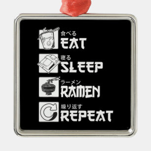 Adorno Metálico Comer Sleep Anime Repetir Idea de Regalo Cosplayer