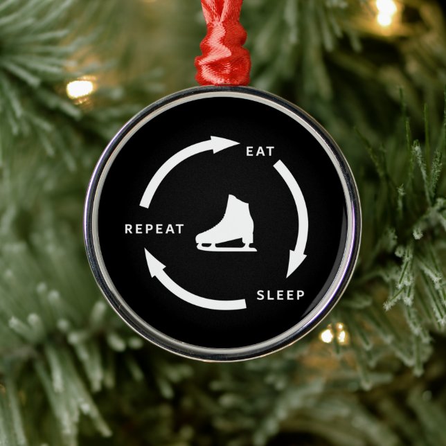Adorno Metálico Comer Sleep Repetir Figura Patinaje Deportivo Afir (Árbol)