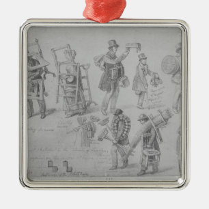 Adorno Metálico Comerciantes de la calle de Londres, 1830-40