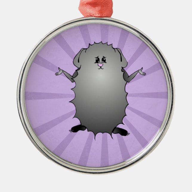 Adorno Metálico Cómic de cerdo de Guinea abisina (Frente)