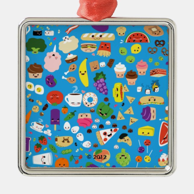 Adorno Metálico Comida feliz (Frente)