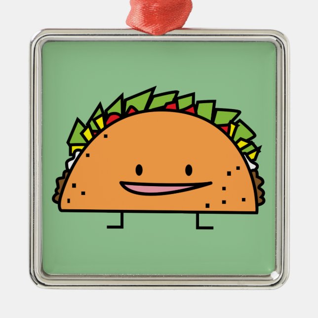 Adorno Metálico Comida feliz del mexicano de la salsa de la carne (Frente)