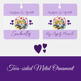 Adorno Metálico Compañeros de alma lindos pájaros felizmente casad