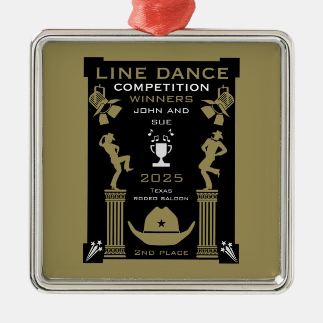Adorno Metálico Competencia Americana de Baile de Línea (Frente)