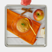 Compota de manzana con canela y cuchara de naranja