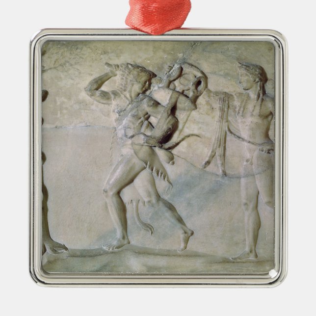 Adorno Metálico Comprimido que representa Hércules (Frente)