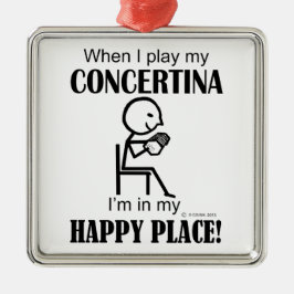 Adorno Metálico Concertina Happy Place