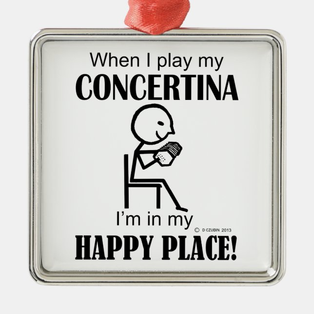 Adorno Metálico Concertina Happy Place (Frente)