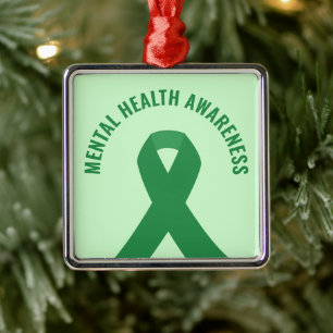 Adorno Metálico Concienciación sobre la salud mental Cinta verde