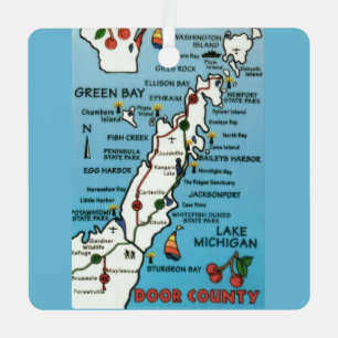 Adorno Metálico Condado de Colorful Door Wisconsin