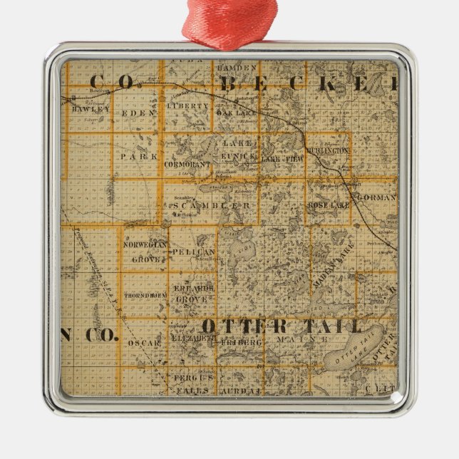 Adorno Metálico Condados de la arcilla, Wilkin, Becker, Minnesota (Frente)