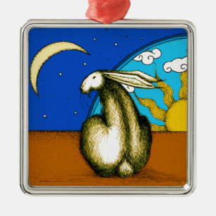 ADORNO METÁLICO CONEJITO CELESTIAL