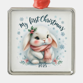ADORNO METÁLICO CONEJO ADORABLE PARA MI PRIMER NAVIDAD