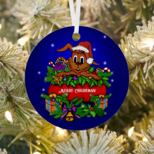 Adorno Metálico Conejo de Navidad