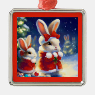 Adorno Metálico Conejo de navidades 3