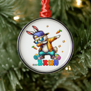 Adorno Metálico Conejo divertido de Pascua Bruh Dab