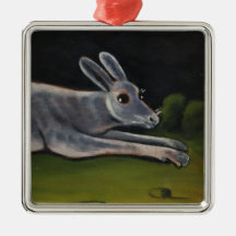 Conejo Gris Largo Saltando Sobre Campos