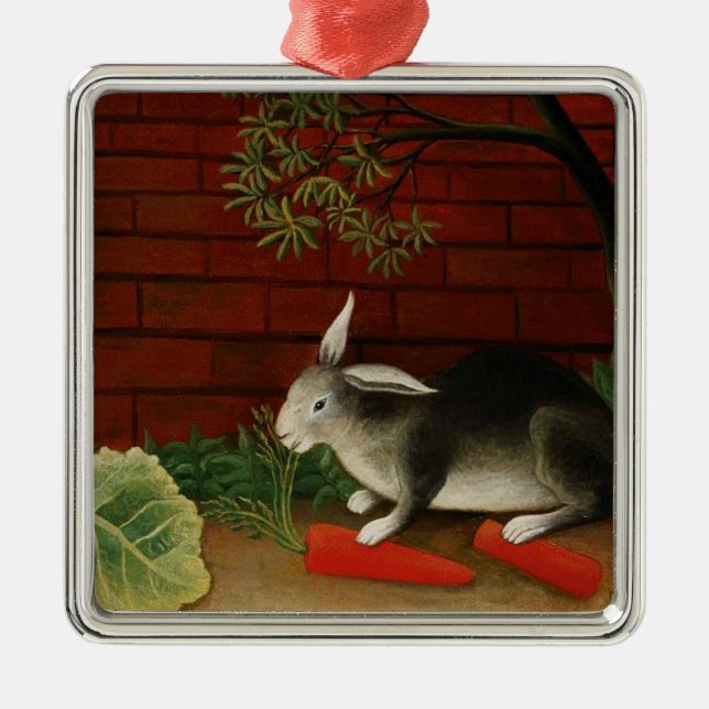 Adorno Metálico Conejo Pequeño (Animal Mascota) (Henri Rousseau) (Frente)
