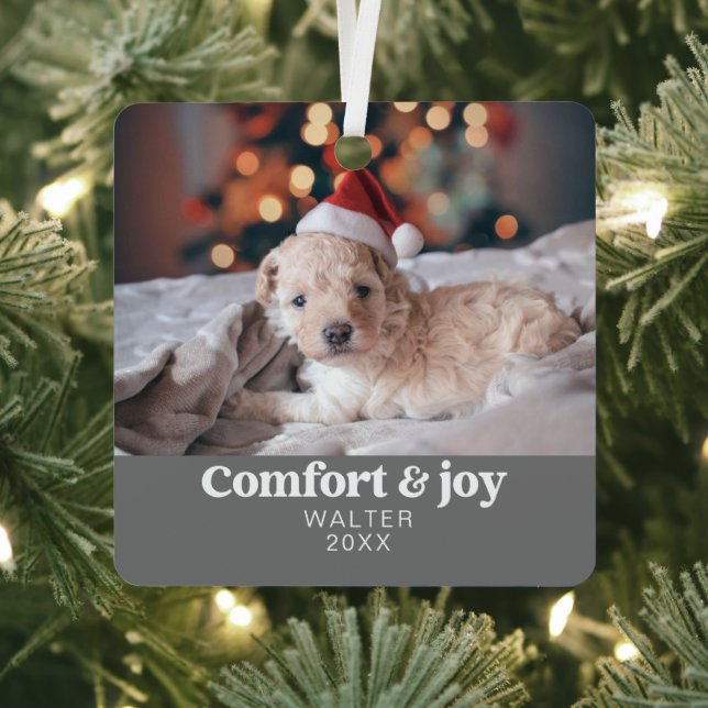 Adorno Metálico Confort y alegría de los Navidades modernos (in situ)