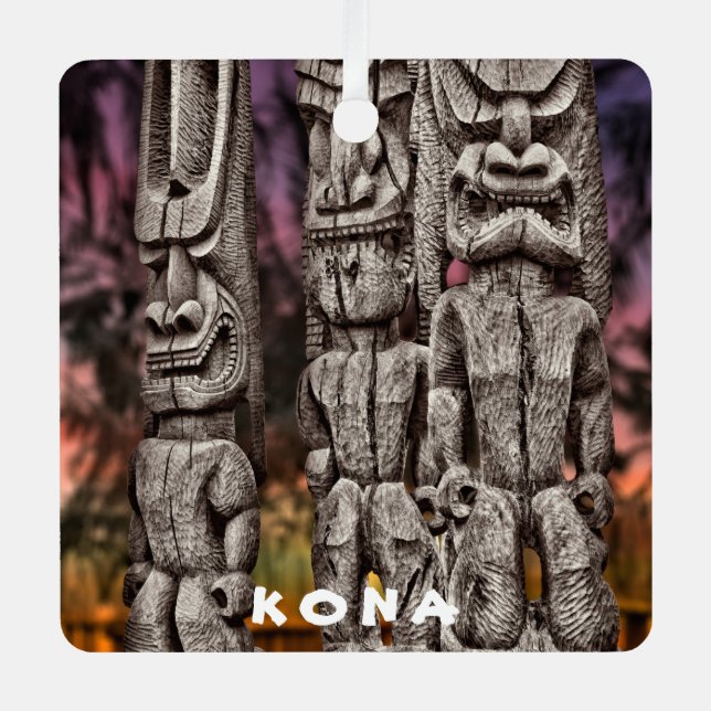 Adorno Metálico Consejo Tribal Tiki, plaza de dos lados, (Anverso)