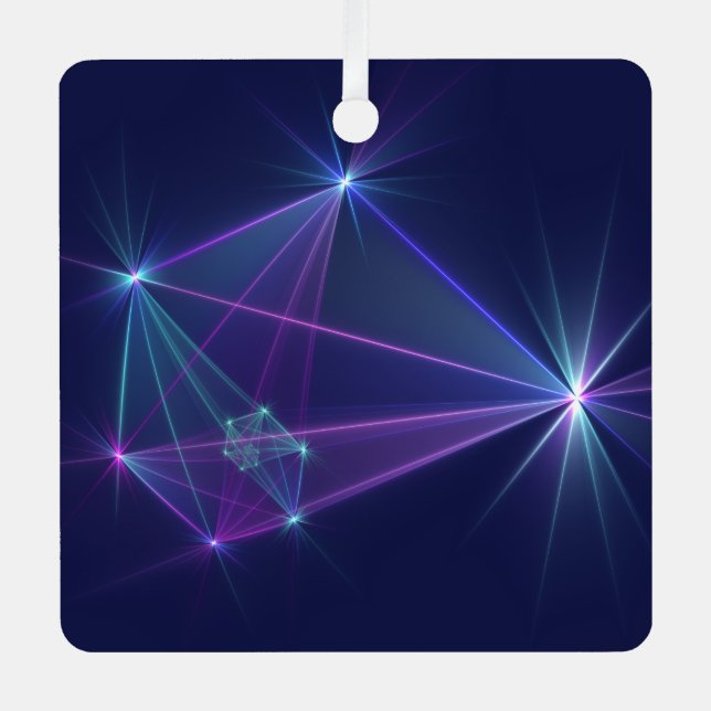 Adorno Metálico Constelación, abstracta fantasía de arte fractal (Anverso)