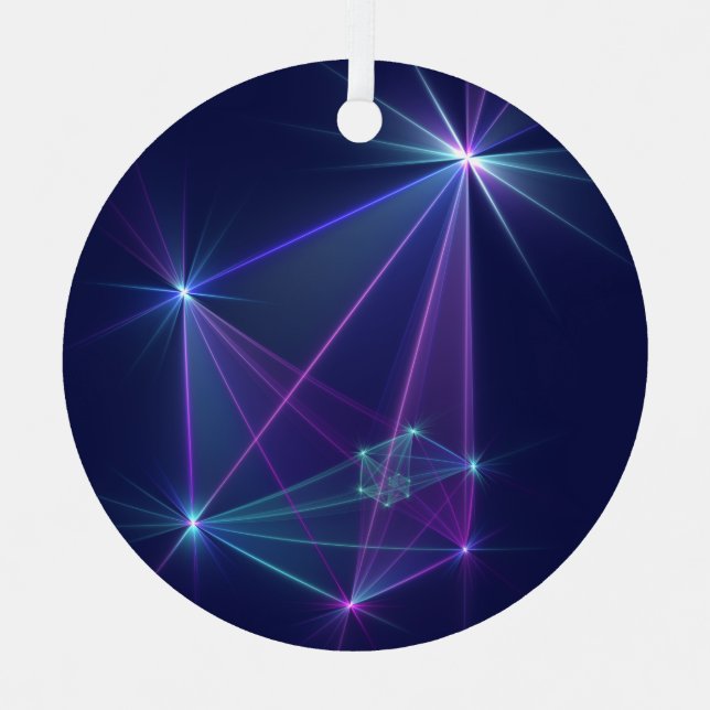 Adorno Metálico Constelación, abstracta fantasía de arte fractal (Anverso)