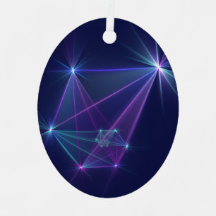 Adorno Metálico Constelación, abstracta fantasía de arte fractal