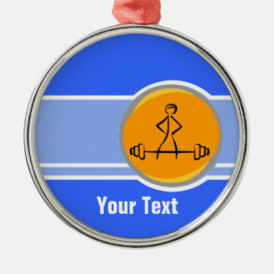 Adorno Metálico Construcción de cuerpos; azul y naranja