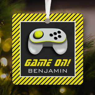 Adorno Metálico Control de videojuegos amarillo y blanco para habi