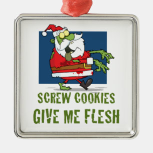 Adorno Metálico Cookies de Santa Zombie