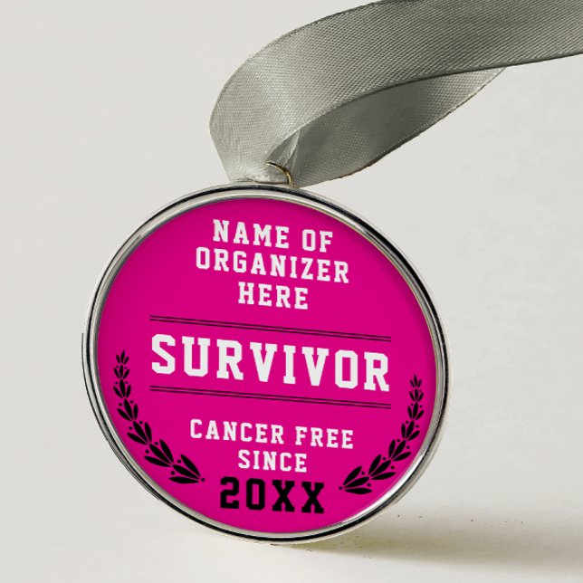 Adorno Metálico Cool Pink Medal Cancer Survivor Awareness Medal (Subido por el creador)