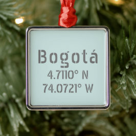 Adorno Metálico Coordenadas de latitud y longitud de Bogotá