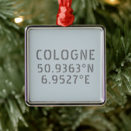 Adorno Metálico Coordenadas de longitud de la Latitude de Colonia