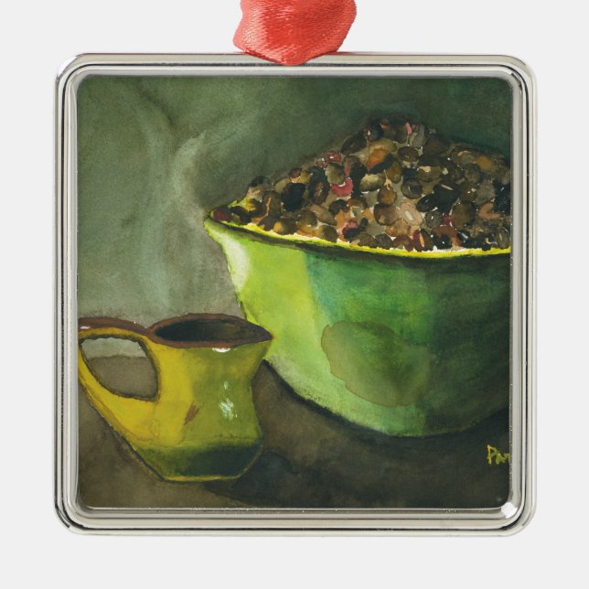 Adorno Metálico Copa al vapor de café Bowl frijoles de café (Frente)