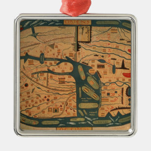 Adorno Metálico Copia de un mappamundi del siglo VIII de Beatus
