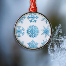 Copo de Nieve Azul Navidad Blanca