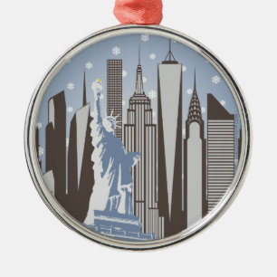 Adorno Metálico Copo de Nieve de NYC