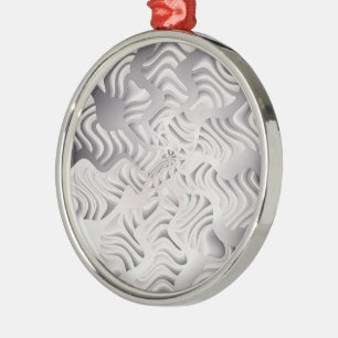 Adorno Metálico copo de nieve de plata