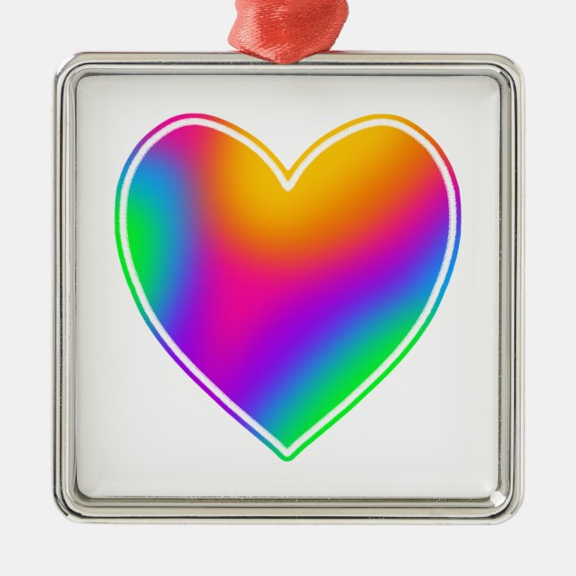 Adorno Metálico Corazón arcoiris (Frente)