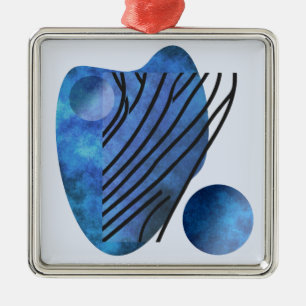 Adorno Metálico Corazón azul